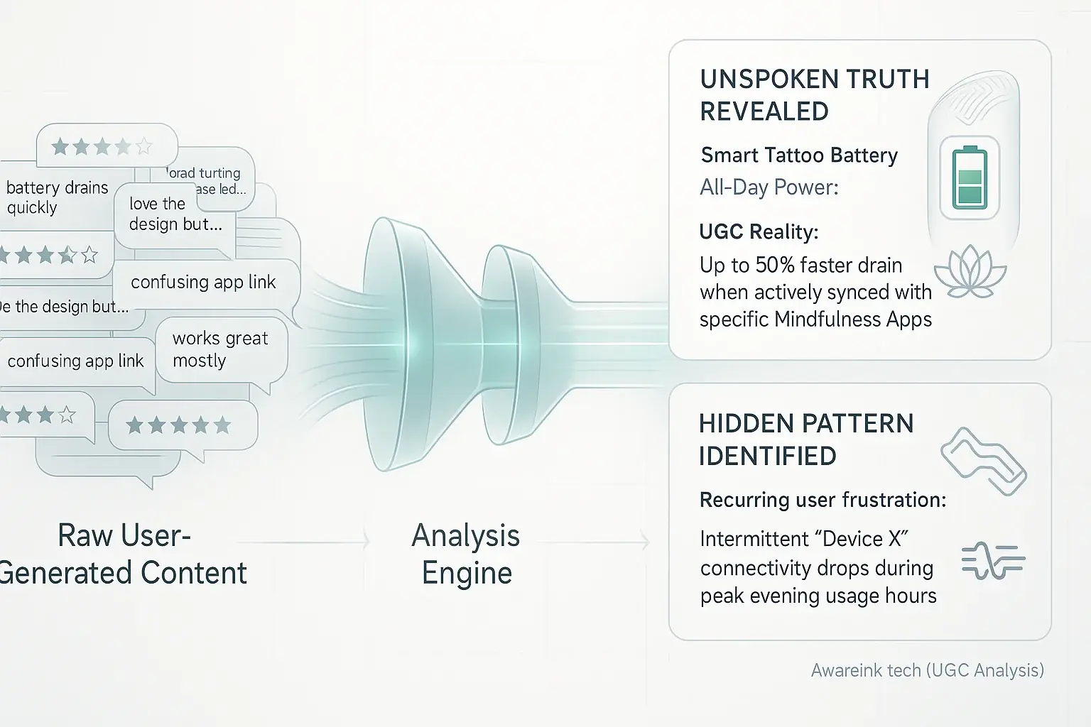 Infographic: Sifting chaotic user comments uncovers unspoken truths, transforming them into clear, impactful marketing