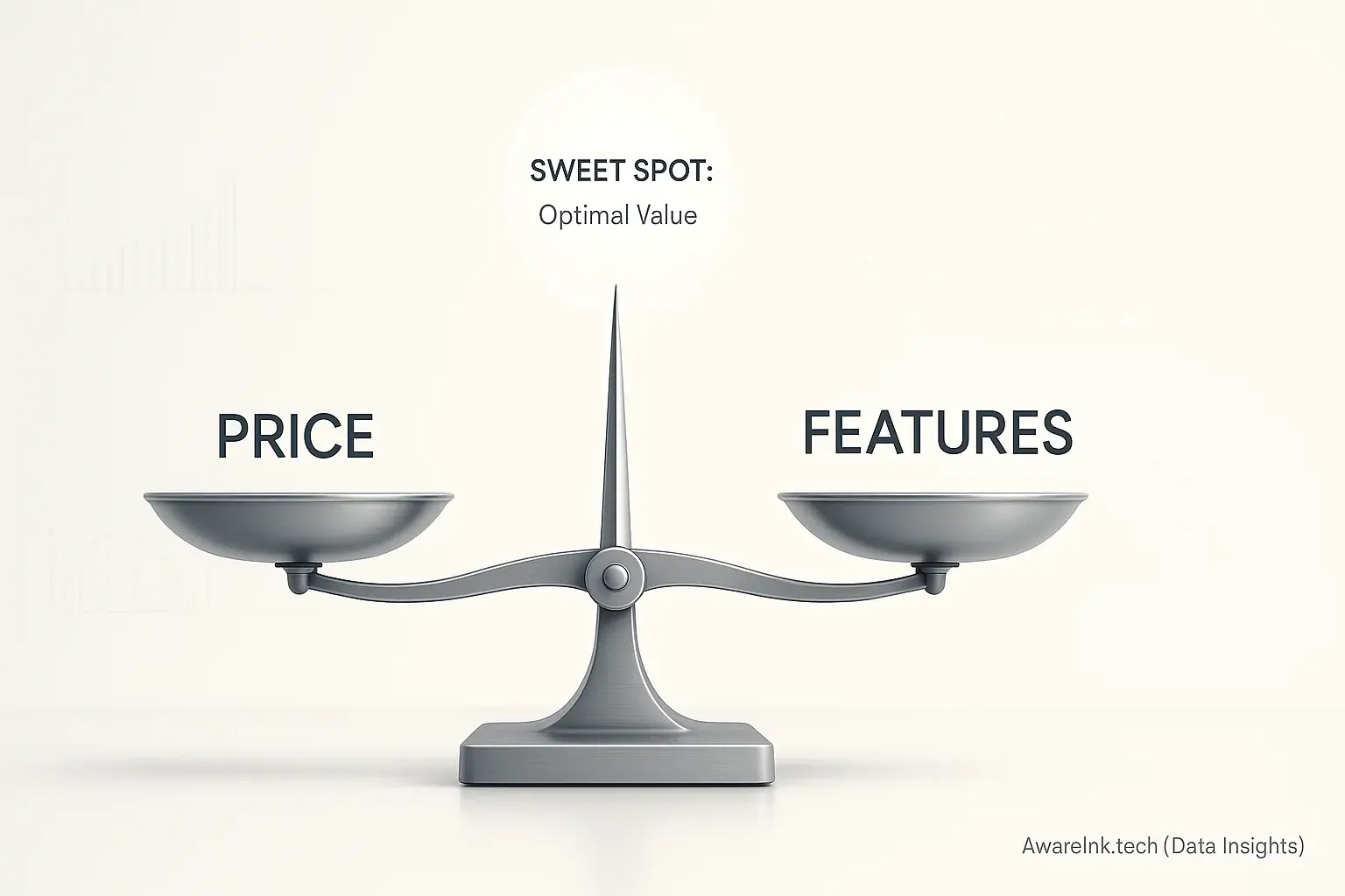 Scale balancing smart tattoo price and features, needle at 'Sweet Spot' shows optimal value.