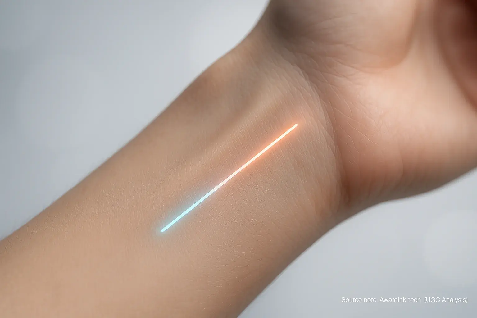 Sleek, minimalist smart mood tattoo on wrist with subtle color shifts; a budget-friendly conceptual pick.